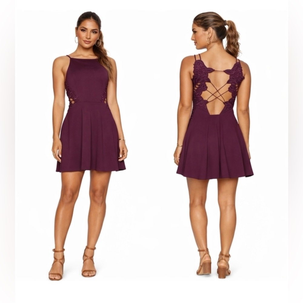 Free People Cha Cha Ponte Like A Dream Dress in Plum Wine